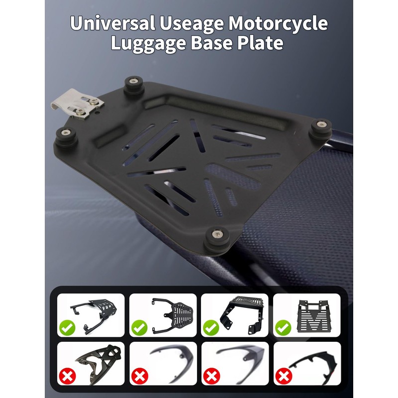 MOSYQI Motorcycle Top Case Mounting Baseplate, Quick Release Tail Baseboard