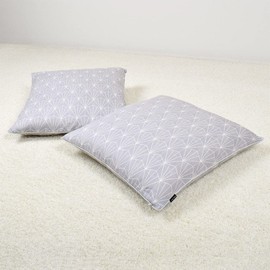 Zabuton Cover, 2.2 x 23.2 inches (55 x 59 cm), Set of 2, Meisenban, Stylish, 100% Cotton, Scandinavian Gray, Simple, Line, Style Decoration, W3401200