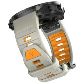 OVERSTEP Compatible with Fenix 8 51mm Watch Bands, 26mm Silicone Strap for Garmin Fenix 8/Fenix 7X/Fenix 6X/Fenix 5X/Fenix 5X Plus Smartwatch (Light Sand, Orange)