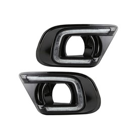 MACHSWON Clear Lens Daytime Running Lights DRL White Blue Light, 3 Colors Front Driving Amber Turn Signal, Compatible with Dodge Journey/JC/JCUV 2013-2016, Compatible with Fiat Freemont 2013-2016