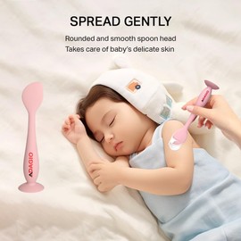 ADAGIO Baby Diaper Rash Cream Applicator, Newborn Baby Essentials, 3 Pack Mini Diaper Cream Applicator, Baby Shower Gifts, Soft Silicone Diaper Rash Cream Brush Butt Spatula (White + Grey + Pink)