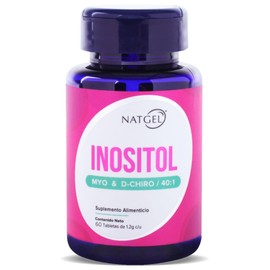 INOSITOL 40:1 MYO y D-CHIRO | NatGel Inositol 40:1 - Myo y D-Chiro Puro | Salud Hormonal de la Mujer (60 Tabletas)