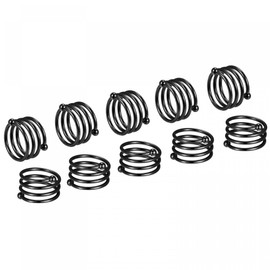 sourcing map Metal Napkin Rings, 12pcs Spiral Napkin Ring Holder Buckle for Dining Table Decorations Wedding Birthday Holiday Party, Black