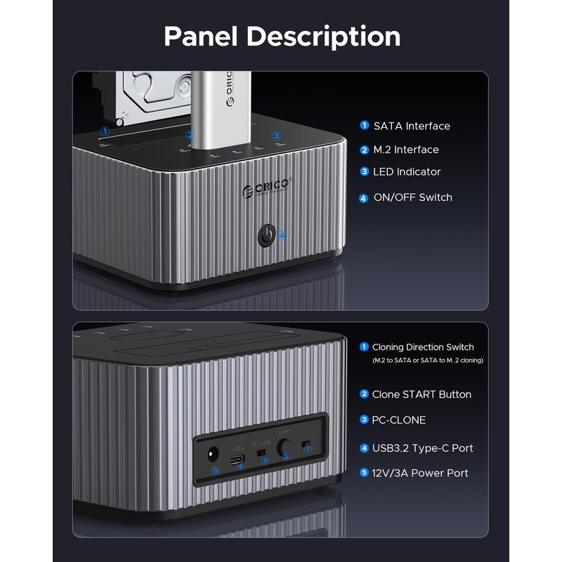 ORICO Hard Drive Docking Station 10Gbps for NVMe SSD &