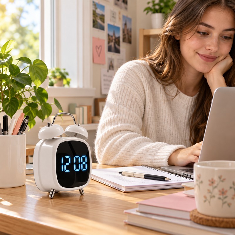 Super Loud Digital Alarm Clock with Dual Bell – LED