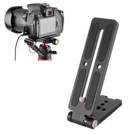 L Shaped Quick Release Plate Foldin, Professional Camera Bracket Portable with Cold Shoe Por for DSLR Cameras Photography