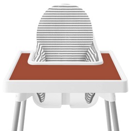High Chair Placemat for IKEA Antilop Baby High Chair, Silicone Placemats, High Chair Tray Finger Foods Placemat for Boys and Girls, Babies, Toddlers (Clay)