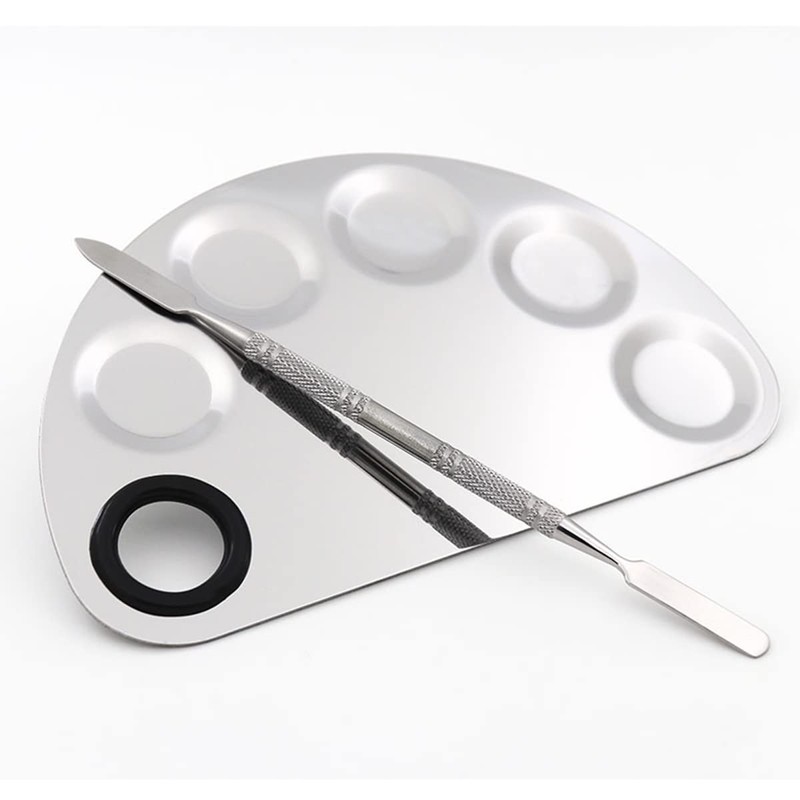 CENPEK 2 Pieces Makeup Mixing Palette Stainless Steel Morphe Palette