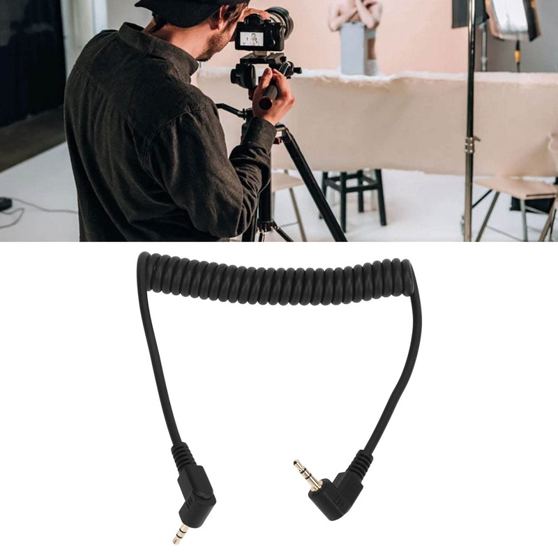 Flexible Flash Sync Cable 2.5mm Male to Male Coiled Cord