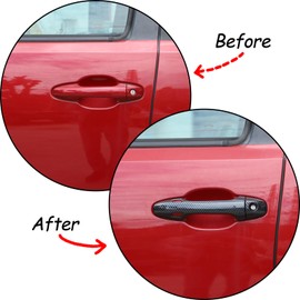 LLKUANG Car Outer Door Handle Decoration Cover Trim Compatible with Toyota Tacoma 2015-2022 ABS Door Handle Protection Molding Strip Exterior Accessories (Carbon Fiber Texture)