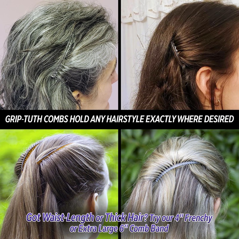 Good Hair Days Grip-Tuth Combs - 1 1/2" Side Combs,