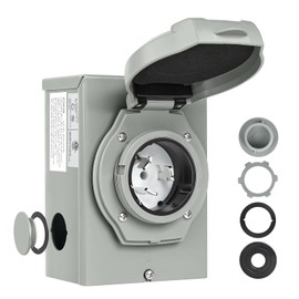 30 Amp Generator Power Inlet Box, NEMA L14-30P 125/250V 3750/7500W, ETL Listed Weatherproof Electrical Box with 4-Prong Connector & LED Indicator, Pre-Drilled Flange (SS2-50P)