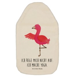 Mr. & Mrs. Panda Hot Water Bottle Flamingo Yoga - Gift, Yoga Pose, Hot Water Bottle with Cover, Grain Cushion, Heat Cushion, Hot Water Bottle Cover, Yoga Exercise, Mindfulness, Children's Hot Water Bottle, Exciting