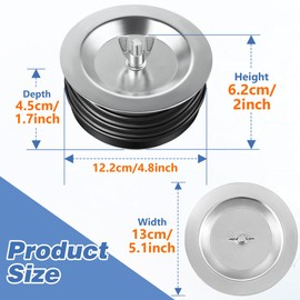 Dreyoo 1 Pcs 5 Inch End of Pipe Gripper Mechanical Plug, Steel Drain Pipe Cover with Galvanized Screw and Wing Nut for Outdoor Sewer Cleanout Drain
