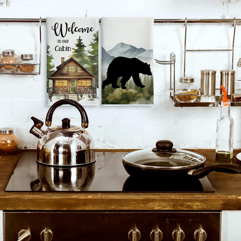 Buryeah 4 Pcs Cabin Kitchen Towels Set 23.6 x 16