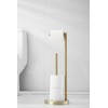 Free Standing Toilet Paper Roll Holder Stand with Reserve, Gold