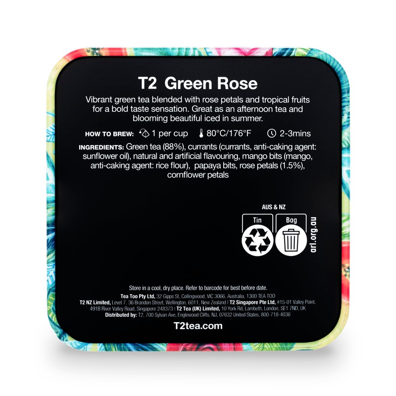 T2 Green Rose Green Tea, Green Teabags in T2 Icon