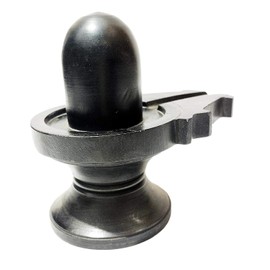 athizay Stone Shivling Statue Made in Banaras | Office Puja Room Religious god Idol Shiva Lingam (Black 9.5 cm)