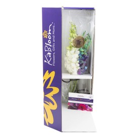 KaBloom PRIME NEXT DAY DELIVERY - Starry Night in the Tropics Bouquet of Blue and White Orchids with Vase.Gift for Birthday, Sympathy, Anniversary, Thank You, Valentine, Mother’s Day Fresh Flowers