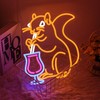 Squirrel Cocktail Neon Sign for Wall Decor Orange Squirrel Neon