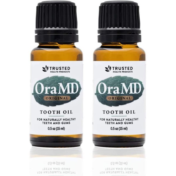 OraMD Original Dentist Recommended Toothpaste and Mouthwash Alternative for Healthy Gums & Teeth Mouthwash Breath Freshener for Bad Breath Halitosis- (15mL) - 2 Bottles
