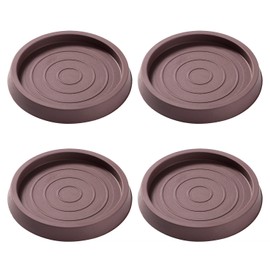 VooGenzek 4 Pieces 6.4 cm Round Non-Slip Furniture Coasters, Rubber Furniture Coasters, Hardwood Floors for Bed, Cabinet, Sofa, Chair, Table, Piano, Brown