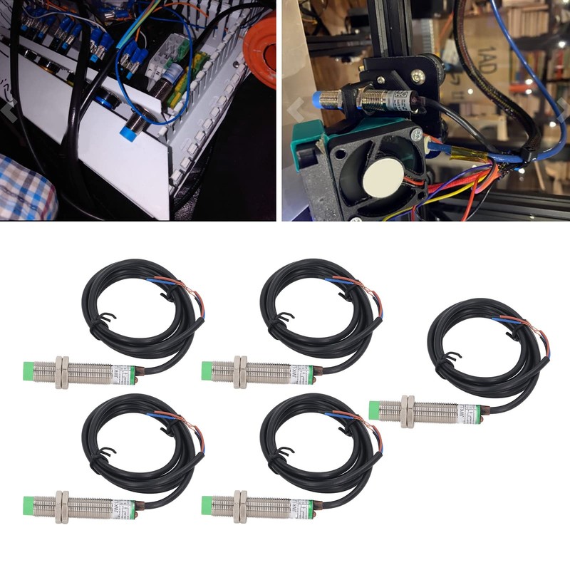 5 Pcs NPN NC M12 Inductive Proximity Sensor IP65 Waterproof