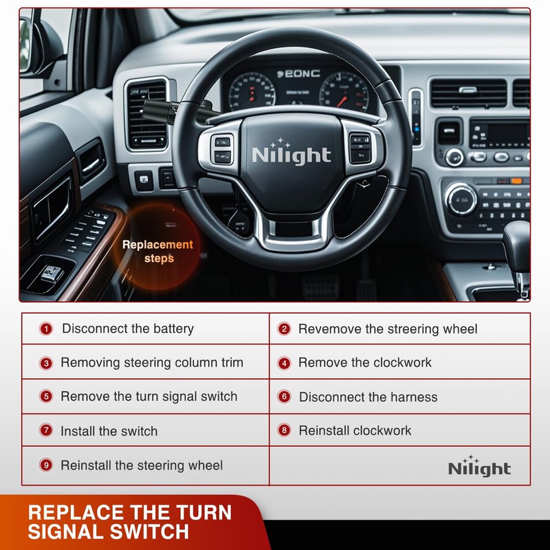 Nilight Turn Signal Switch Compatible with 1998 1999 2000 2001