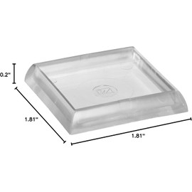 SoftTouch 4679495N Furniture Caster Cups Square for Carpet or Durable Hard Floors, 1-13/16 Inch, Clear, Pack of 4.