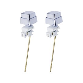 Semetall Toilet Flush Handle-Push Button Tank Handle Replacement, Side Mount Trip Lever, Brass,Set of 2