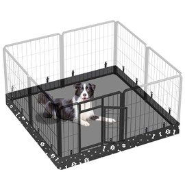 Dog Playpen Square Bottom Pad Fits for 48 Inch 8 Panels Metal Exercise Pet Playpen, Dog Crate Pad Puppy Playpen Pad, Elastic Buckles Connections.(Note: Playpen Not Included) -Black
