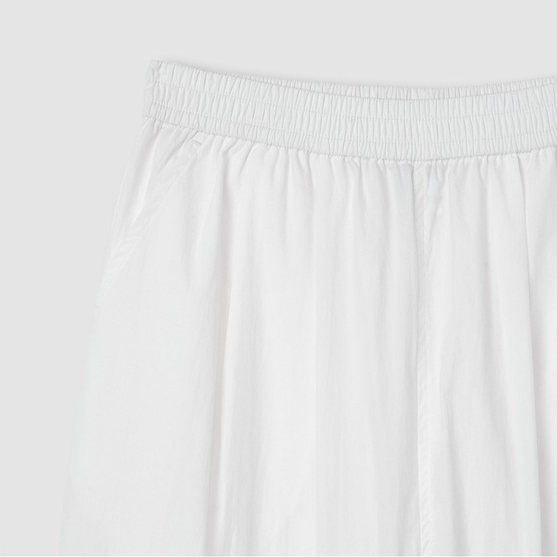 JAJU/JAJU Women's Square-textured Easy Banding Pants_White