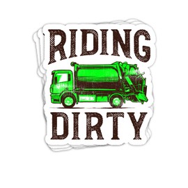 Recycling Trash Garbage Truck Kids Men Riding Dirty 4x3 Decals Stickers for Laptop Window Car Bumper Helmet Water Bottle (Pack 3)