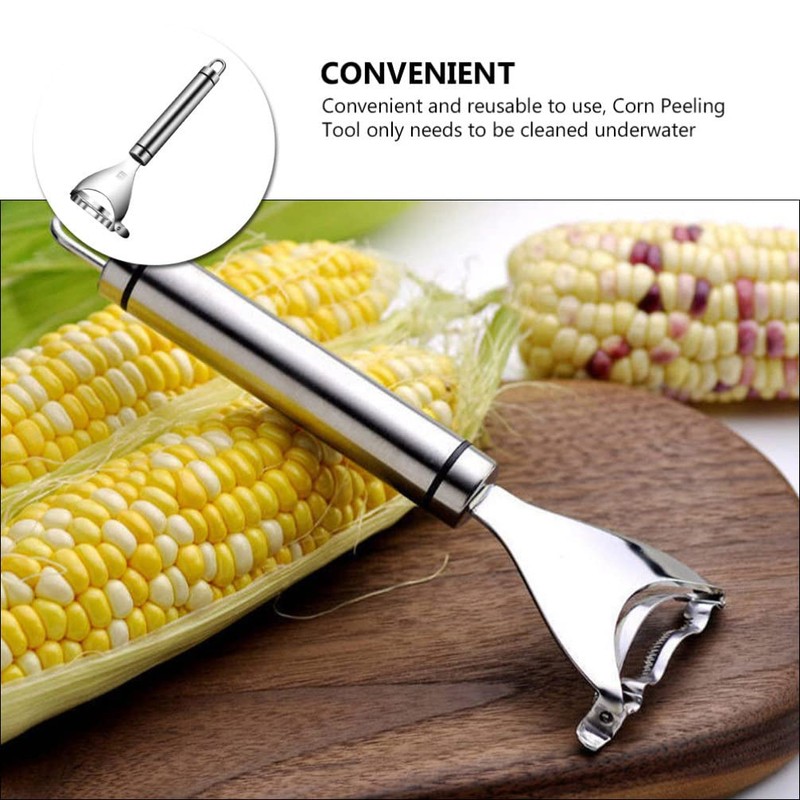 Kichvoe Stainless Steel Corn Peeler Ergonomic Handle Portable Corn Remover