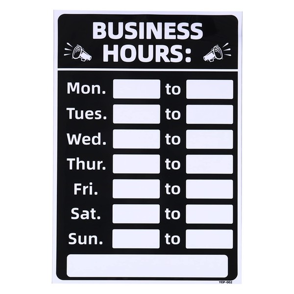 PATIKIL Business Hour Sign, 1 Set 8"x12" PVC Self Adhesive