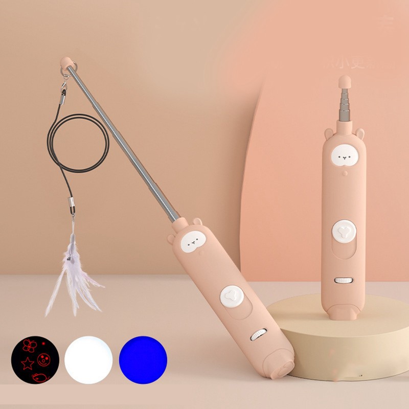 Cat Laser Pointer Pen Toy Double Head Retractable Rod Multiple