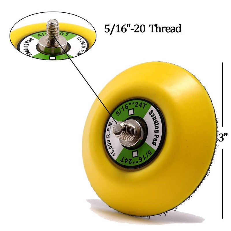 Valianto 5Pcs 3-Inch Dual Action Backing Plate, 5/16"-24 Thread |