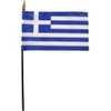 Greece - 4 in x 6 in World Stick Flag