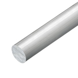 sourcing map 1"(25mm) Dia Round Aluminum Rod, 6"(153mm) Long 7075 Aluminum Round Rod Solid Lathe Bar Stock for Industry Construction DIY Crafts