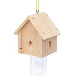 Carpenter Bee Trap for Outside - Best Bee Trap - Cabin Style Nature Hanging Wood Carpenter Bee Traps Outdoor - Insect Traps with Removable Vault (1 Pack)
