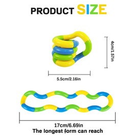 Pack of 5 Tangle Fidget Toy, Tangle Autism Toy, Removable Splicing for Children and Adults, Stress Relief Silent Toy