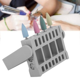 16Holes Manicure Drill Bits Holder,Nail Polishing Heads Display Case,Nail Drill Bits Holder with Dust Proof Nail Tools Container(#1)
