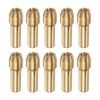 HARFINGTON 10pcs Brass Collet 2.4mm Brass Drill Chucks Mini Electric