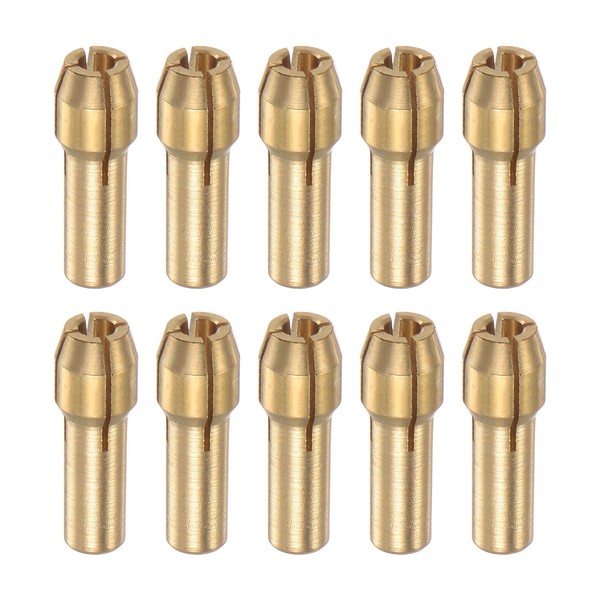 HARFINGTON 10pcs Brass Collet 2.4mm Brass Drill Chucks Mini Electric
