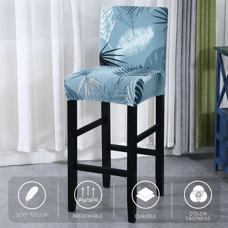 SearchI Bar Stool Covers Set of 4, Stretch Washable Barstool