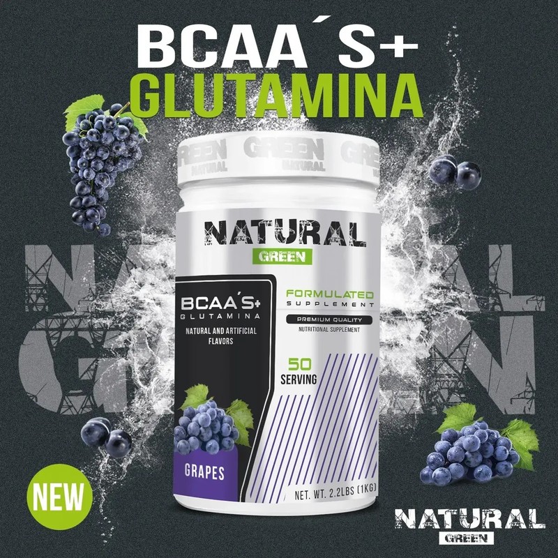 Aminoácidos Bcaas Glutamina Green 1kg Sabores