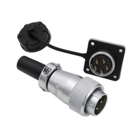 HangTon WS20 5 Pin Aviation Circular Connector Solder 10A Plug Chassis Socket for Industrial Power Electrical Application 14awg Cable