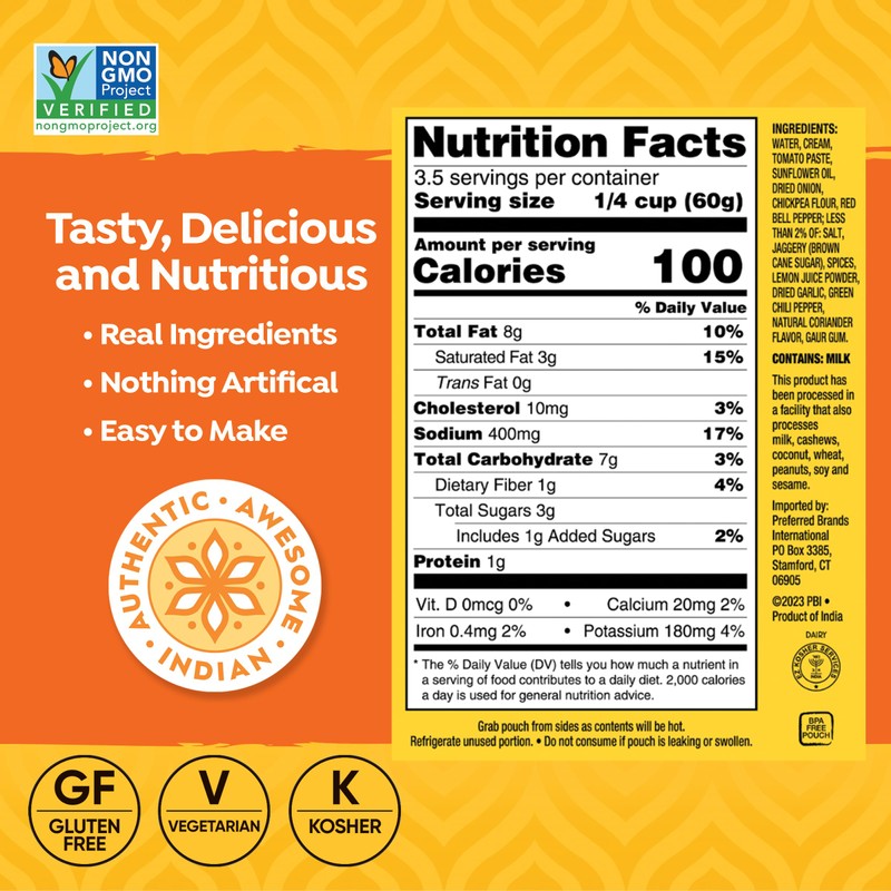 Tasty Bite Delhi Style Tikka Masala Simmer Sauce, 7-Ounce 5-Pack,