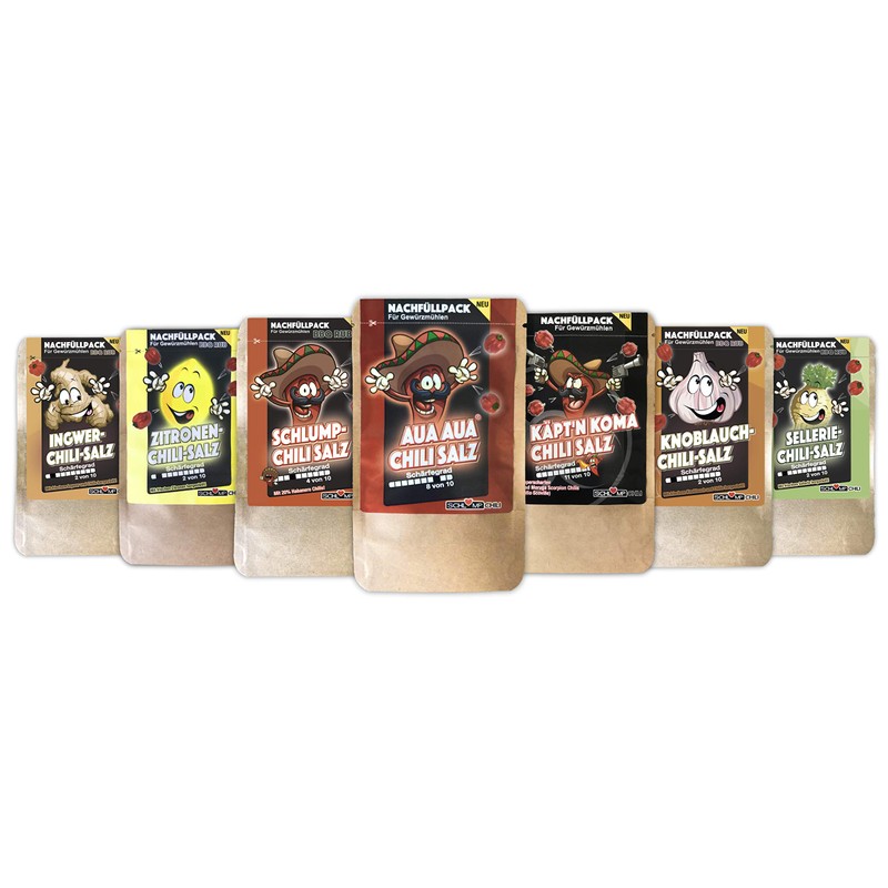Schlump-Chili ICHISAGinger Chili Salt Tasting Pack with Sea Salt, Habanero