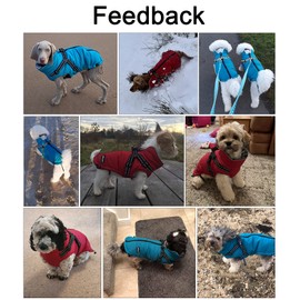 MOREZI Winter Dog Jacket, Waterproof Outer Layer, Fleece Lining, Back Zip Design, with Reflective Stripes and Straps, Suitable for Small and Medium Dogs, Black-S